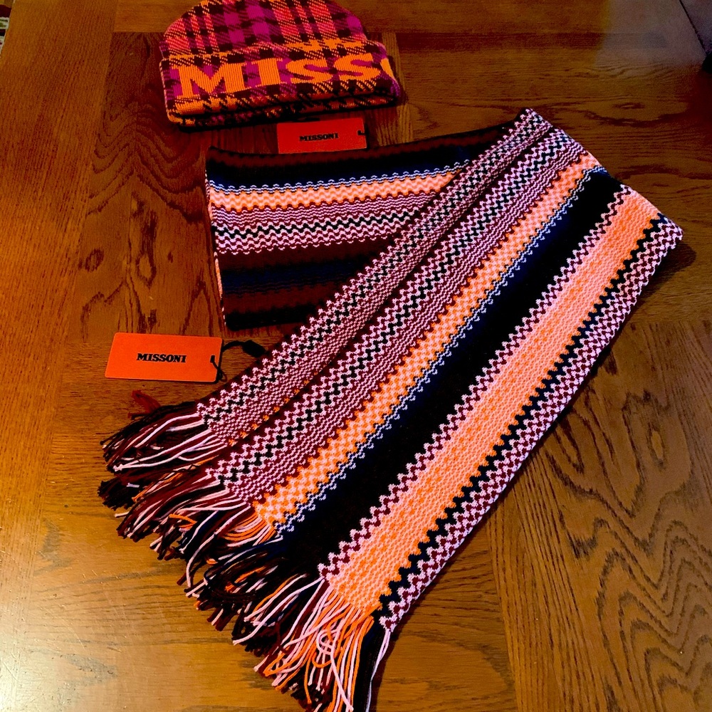 Stunning Missoni scarf/hat! Never worn,with tags! 50% wool, 50% acrylic blend.